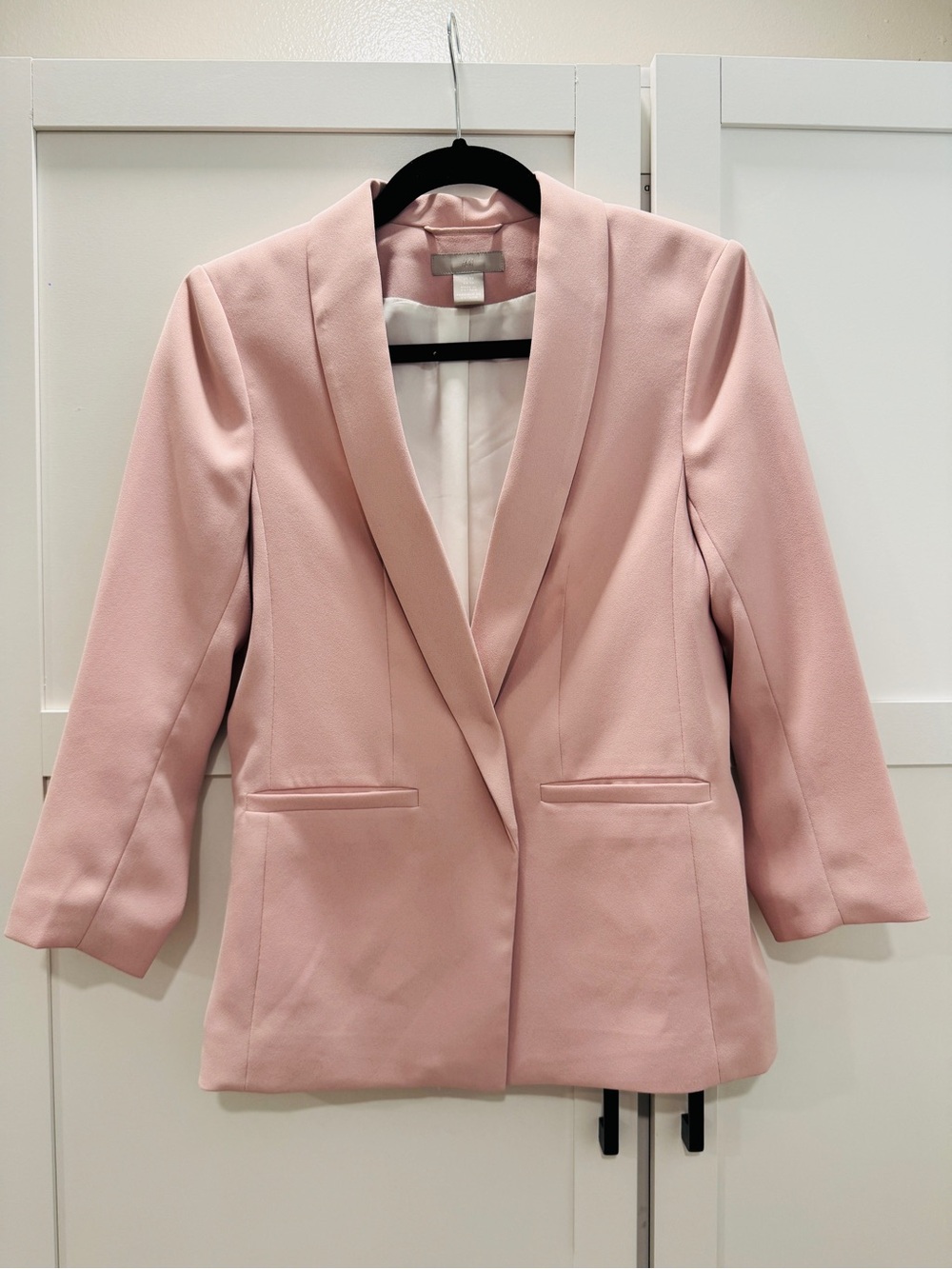 H&M Pale Pink Tailored Shawl Collar Blazer